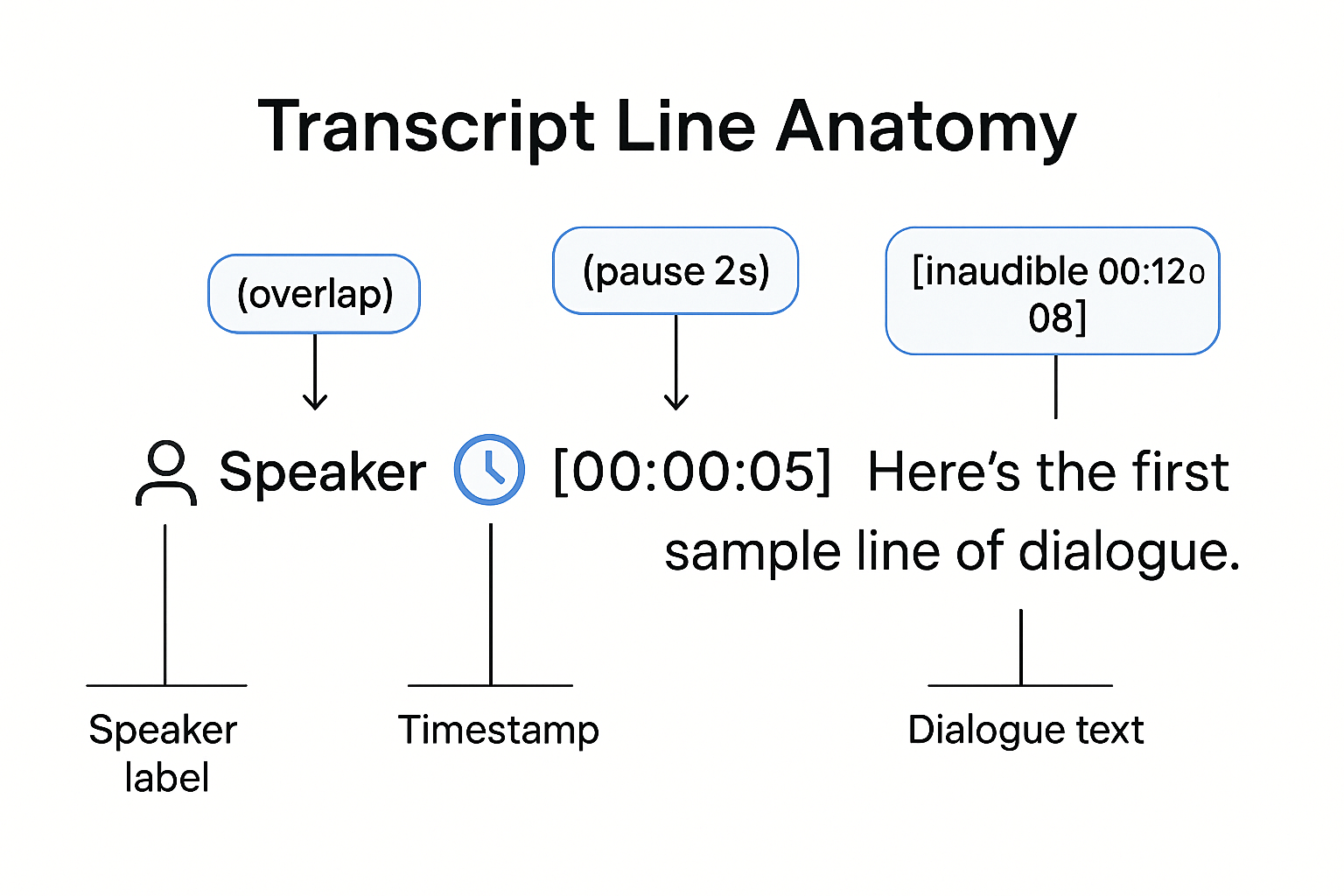 How to transcribe a conversation transcript formatting anatomy infographic How to transcribe a conversation transcript formatting anatomy infographic