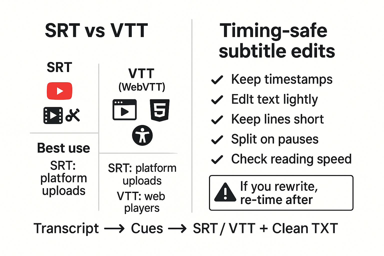 SRT vs VTT guide for can chatgpt transcribe videos