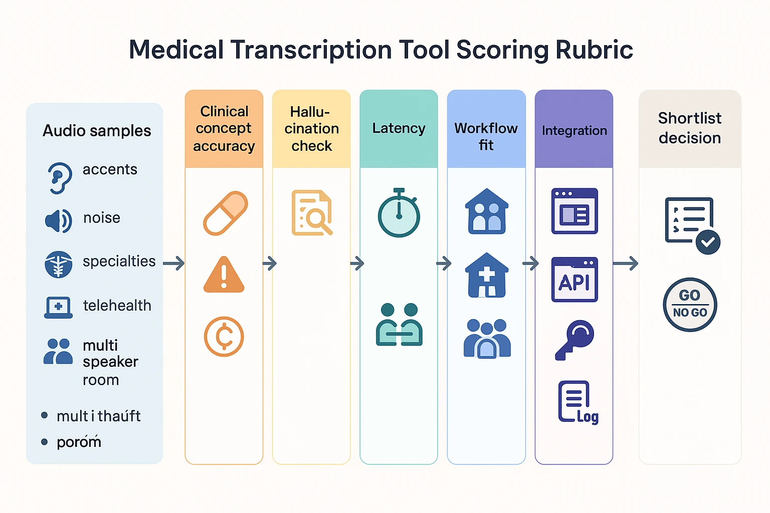 Best medical transcribing software scoring rubric workflow