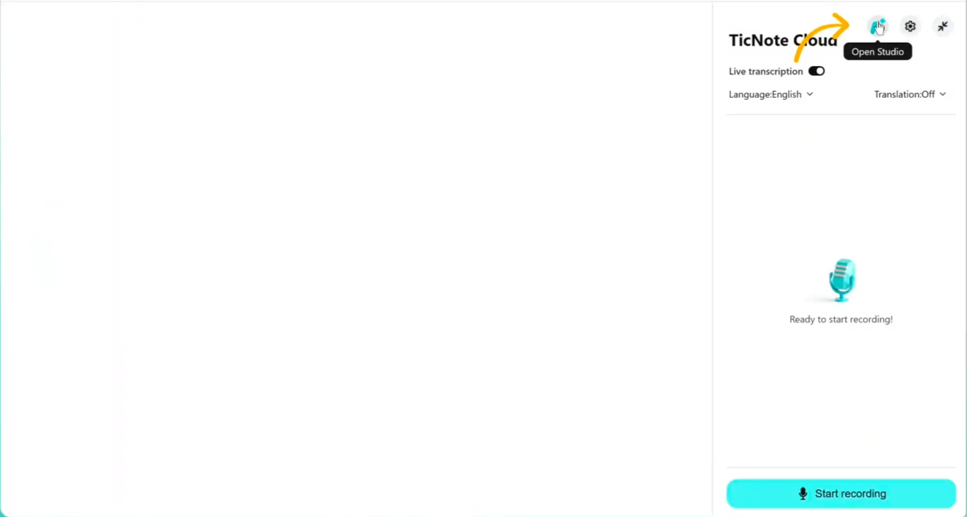 Go to the TicNote web studio to download the transcription