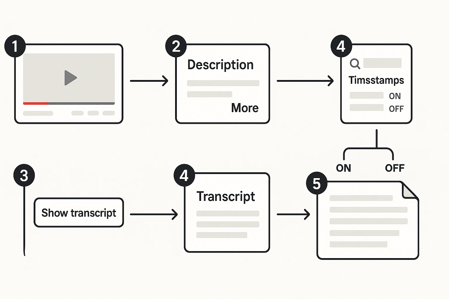 How does youtube automatically transcribe videos transcript copy steps