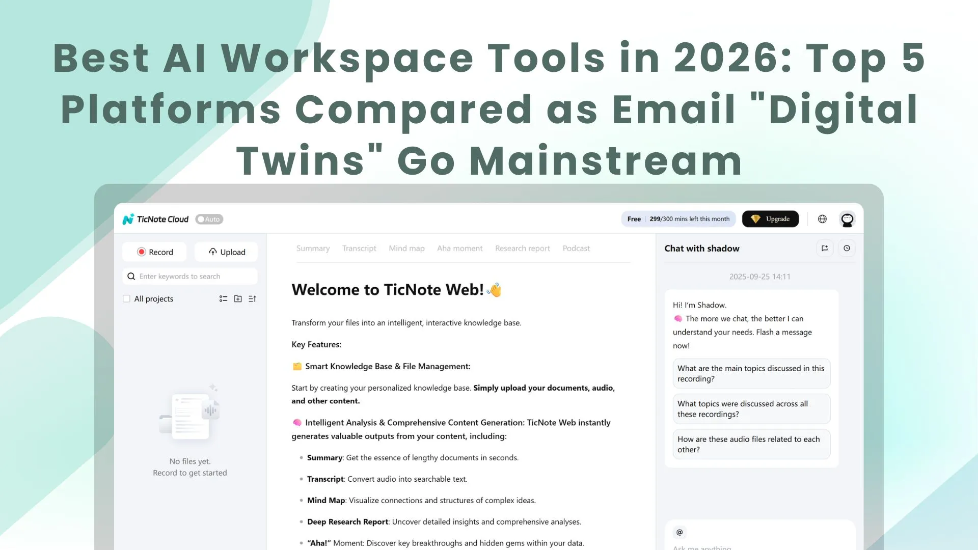 Best AI Workspace Tools 2026: Top 5 Compared – TicNote