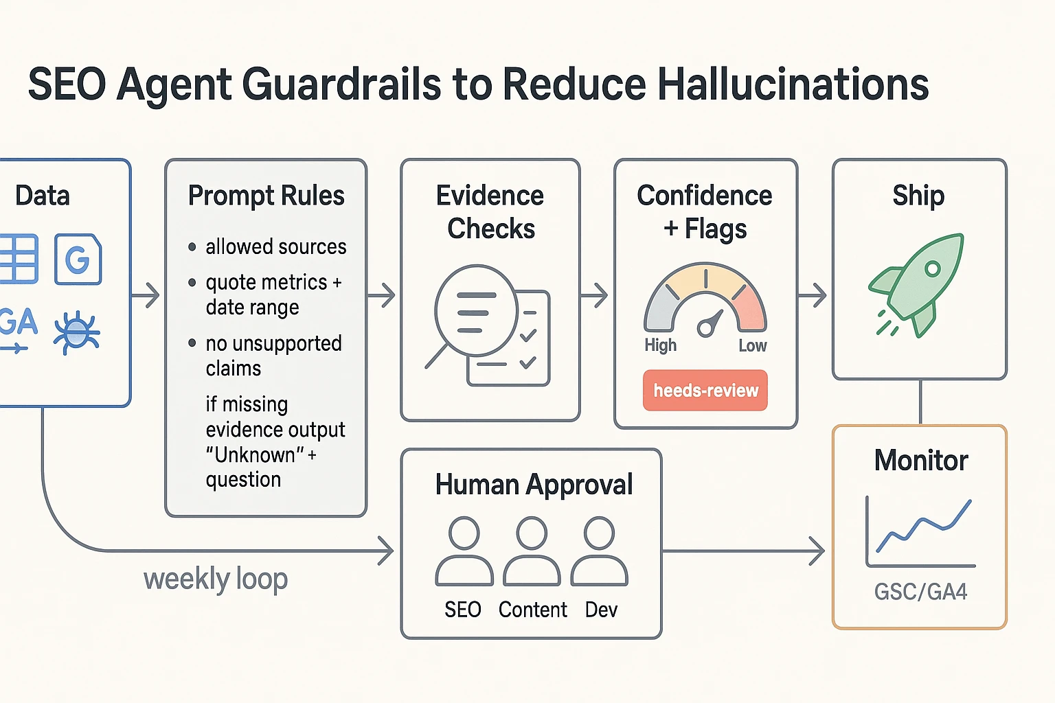 Guardrails flow for ai agent for seo