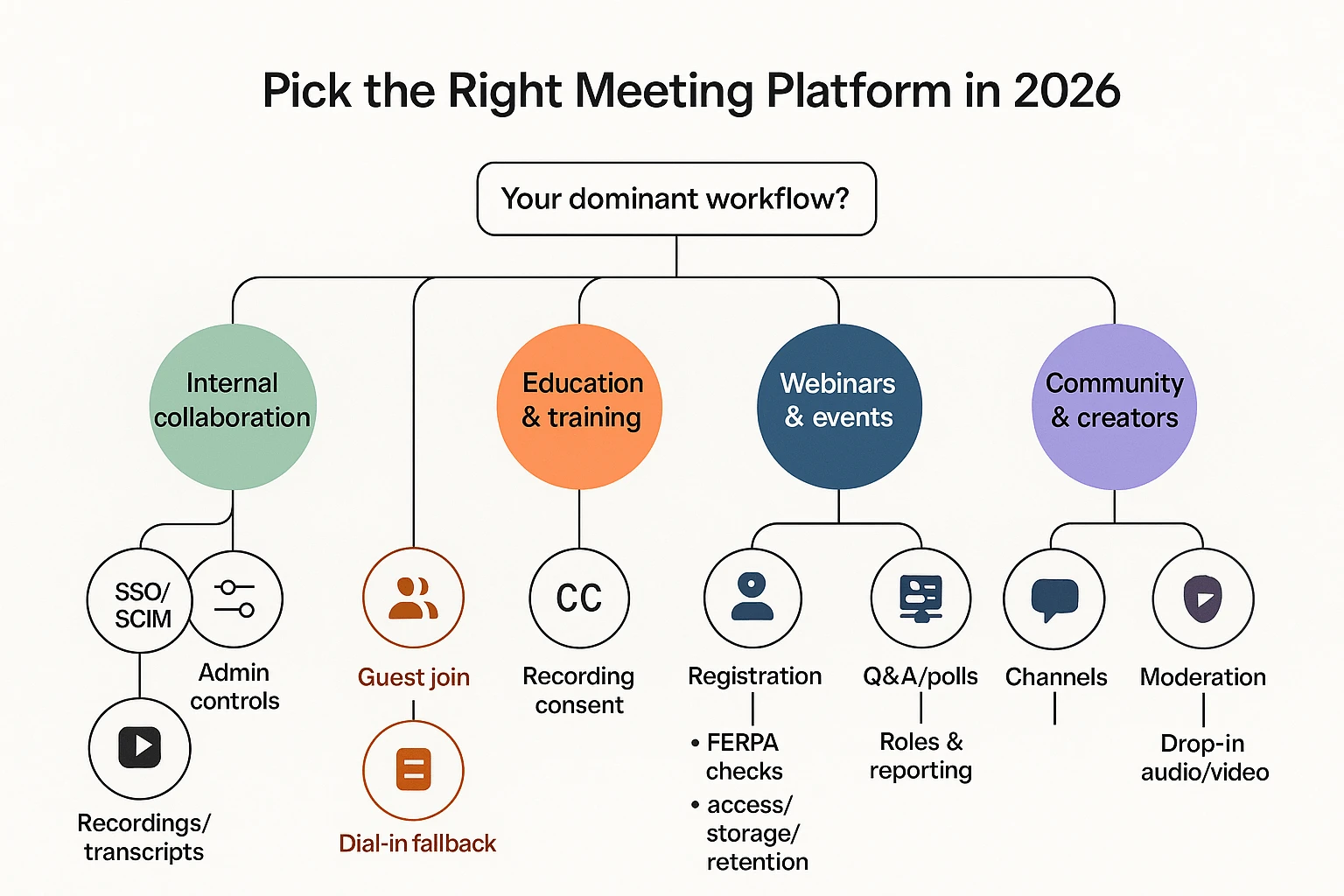 Decision tree for choosing a zoom alternative by use case