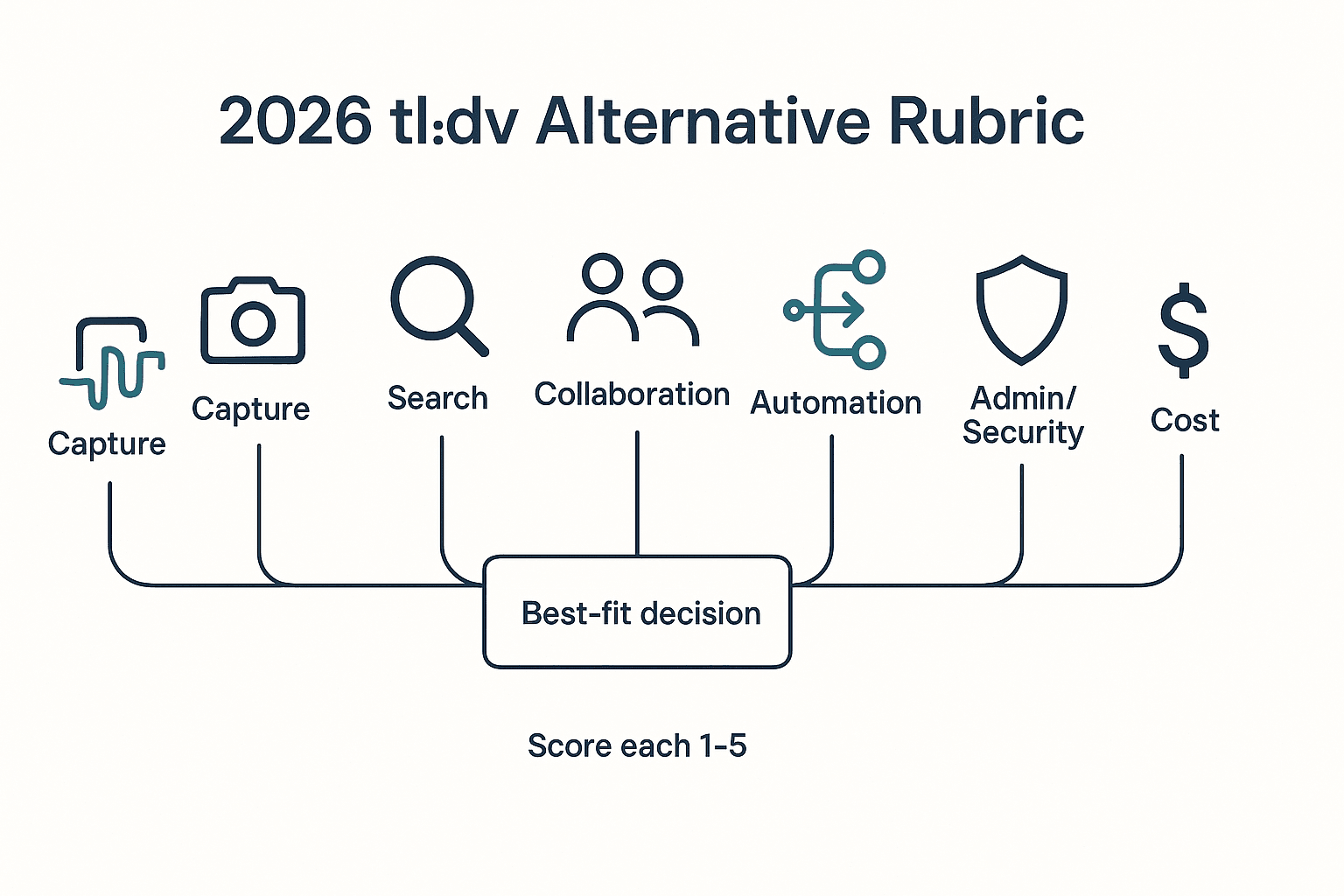 Rubric infographic for choosing a tldv alternative