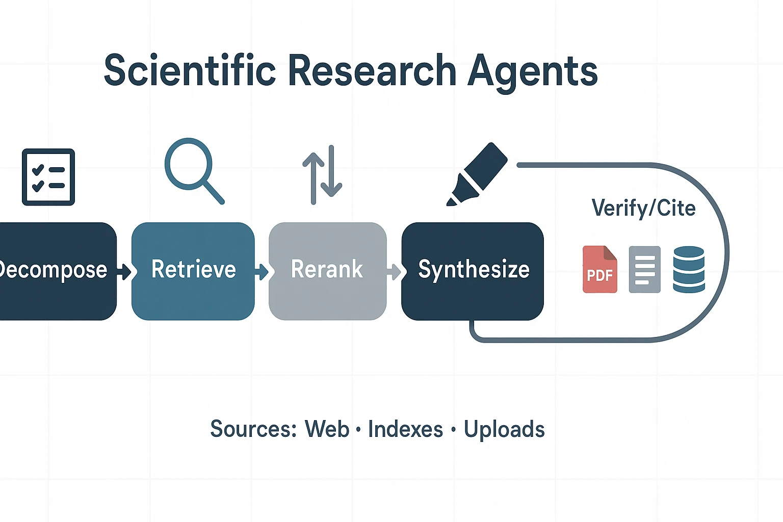 AI agent for scientific research pipeline with verify loop