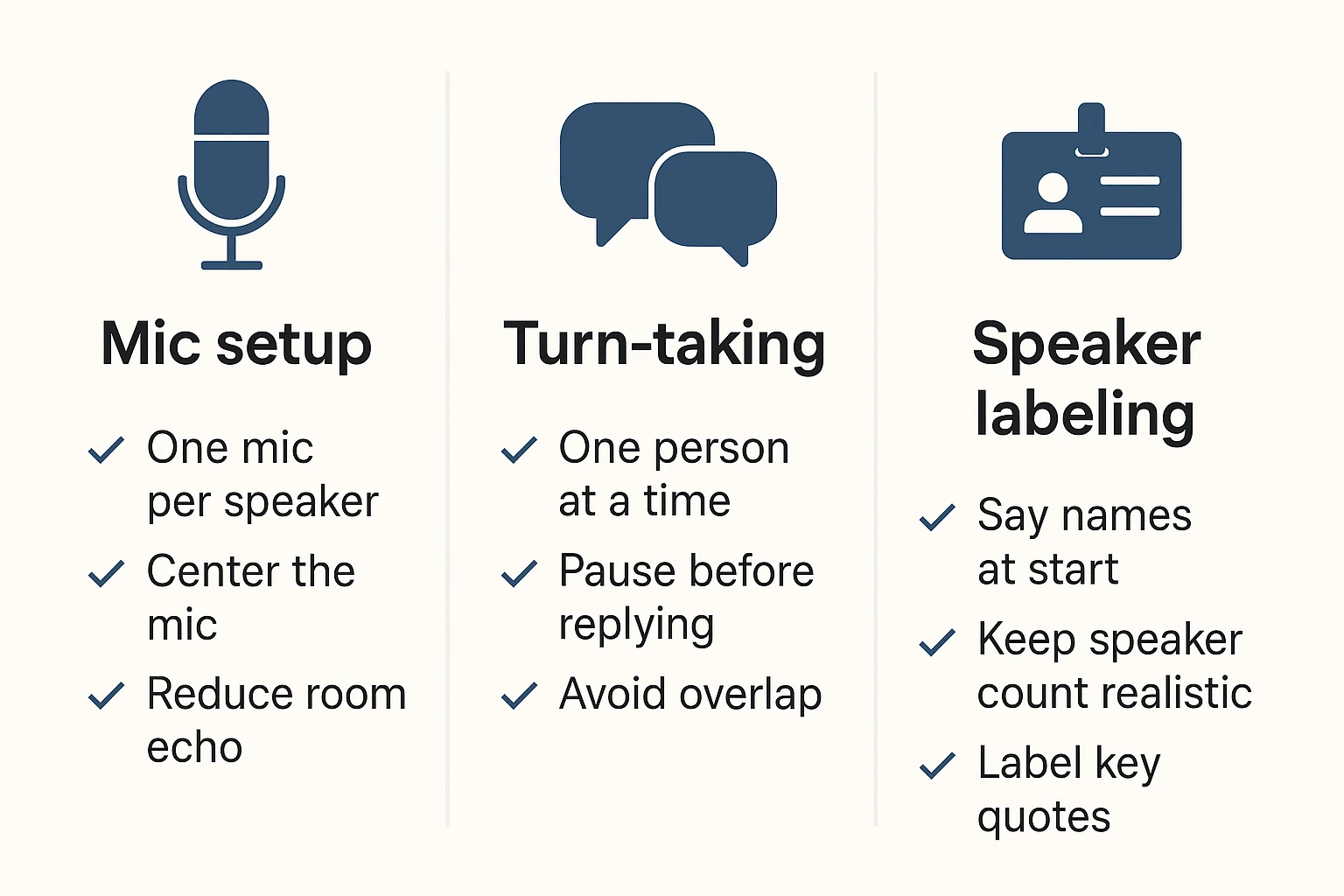 Batch Transcription speaker diarization checklist infographic