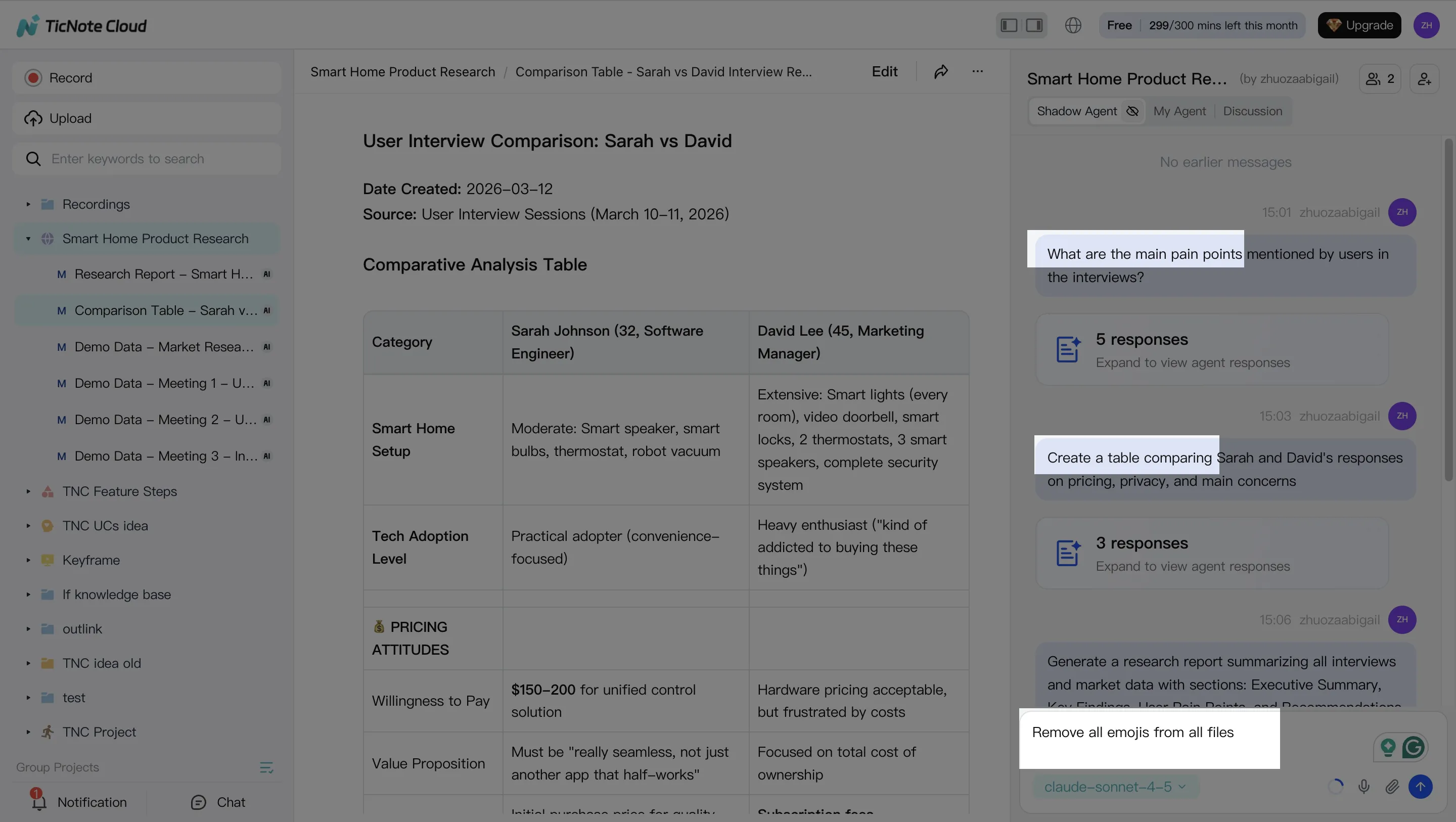 Use Shadow AI to search, analyze, edit and organize content