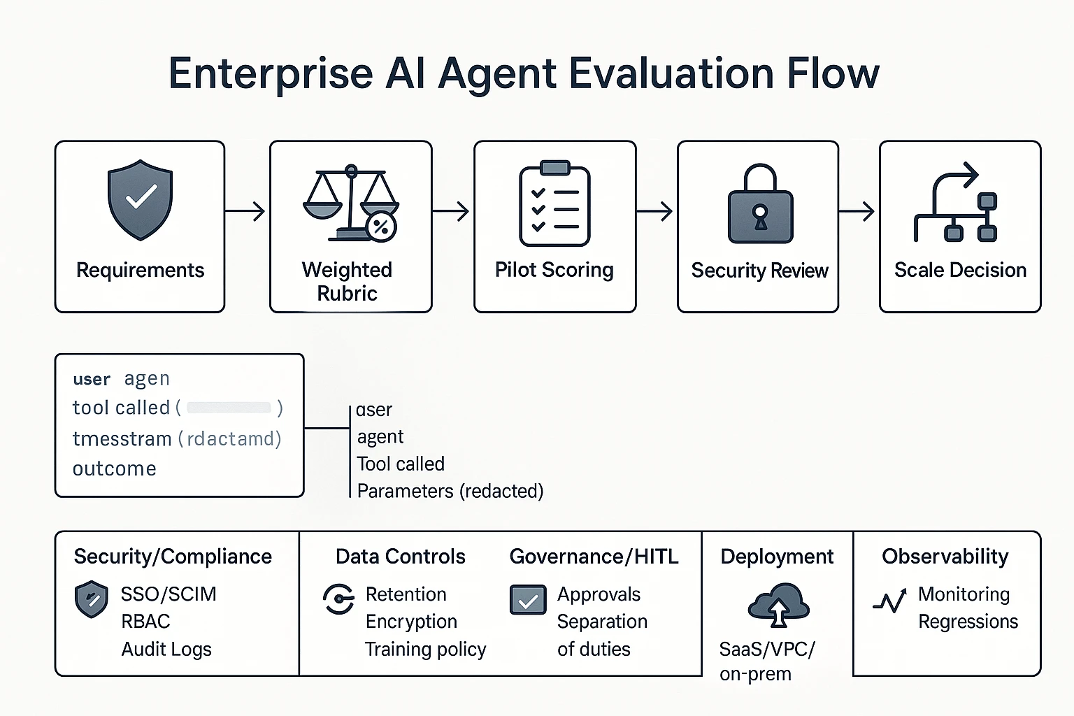 Rubric flow for ai agent for enterprise evaluation