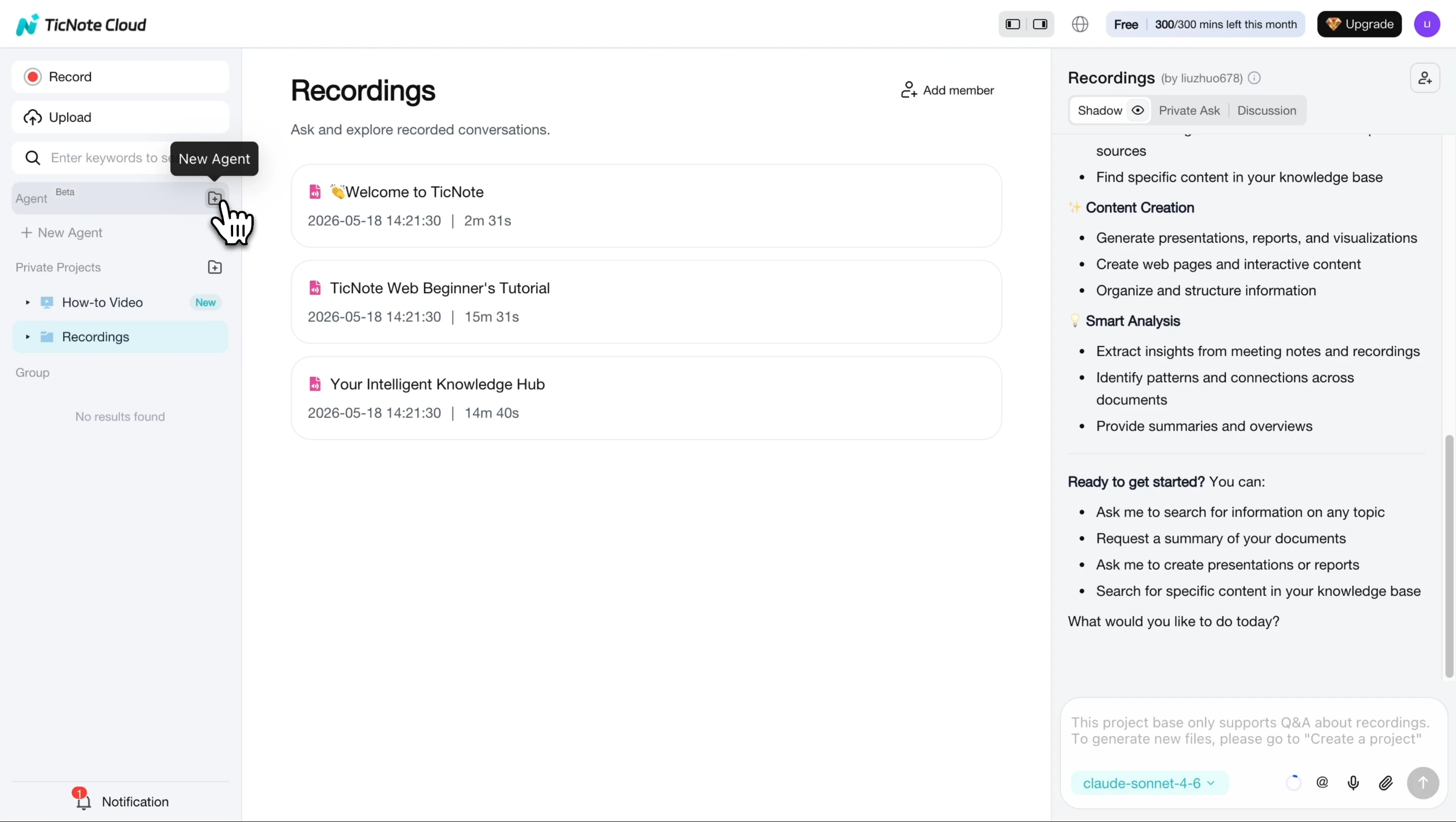 Add a new agent on TicNote Cloud Add a new agent on TicNote Cloud