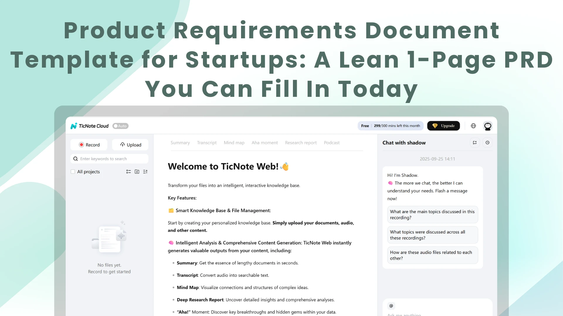Product Requirements Document Template for Startups: A Lean 1-Page PRD You Can Fill In Today