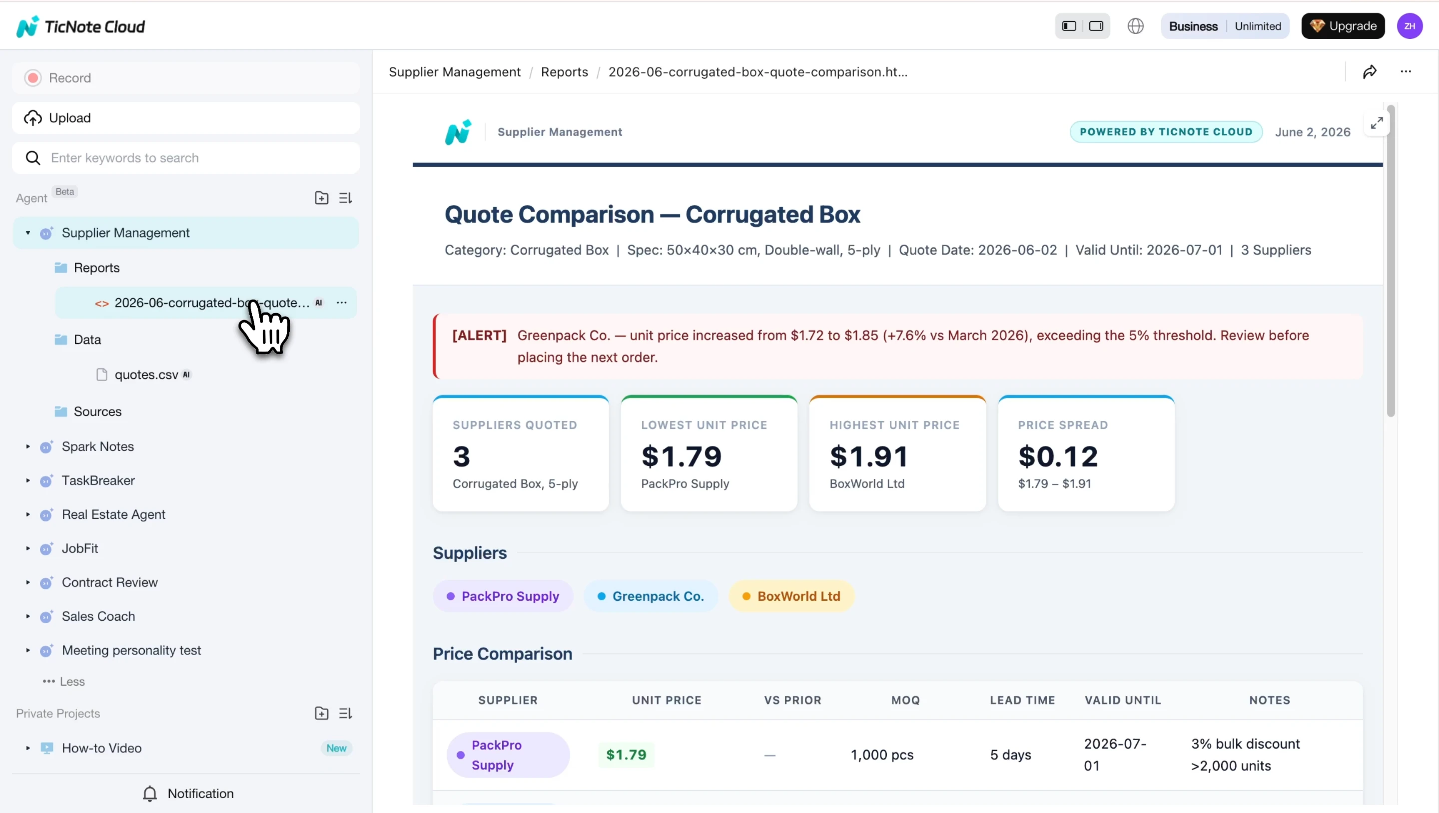 TicNote AI asks clarifying questions to fill in missing PO fields before generating the purchase order TicNote AI asks clarifying questions to fill in missing PO fields before generating the purchase order