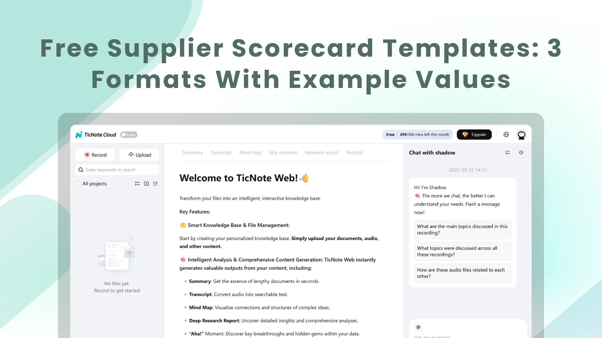 Free Supplier Scorecard Templates: 3 Formats With Example Values (Standard, Detailed, and AI-Generated)