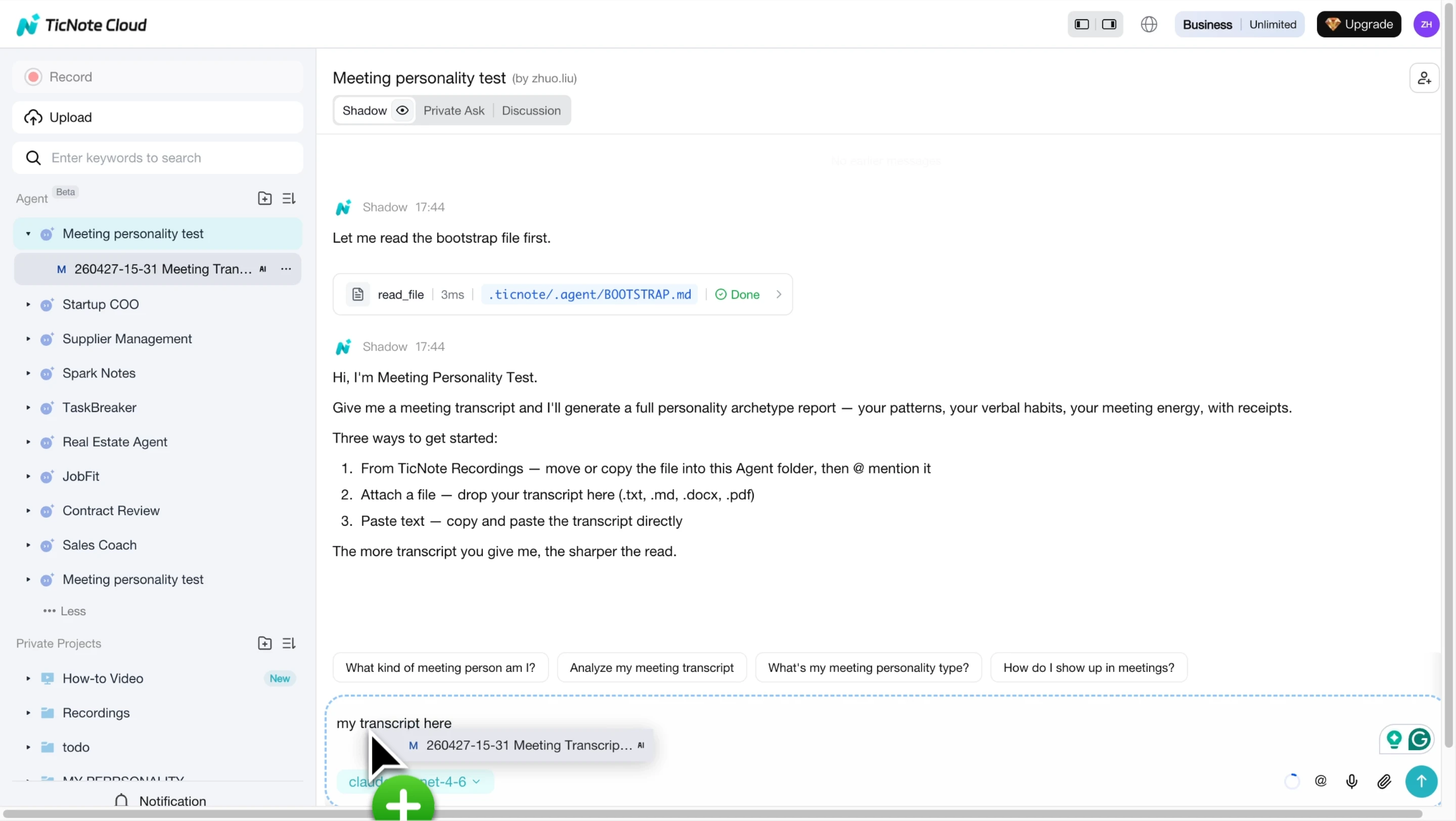 Uploading meeting recording and providing participant names and genders Uploading meeting recording and providing participant names and genders