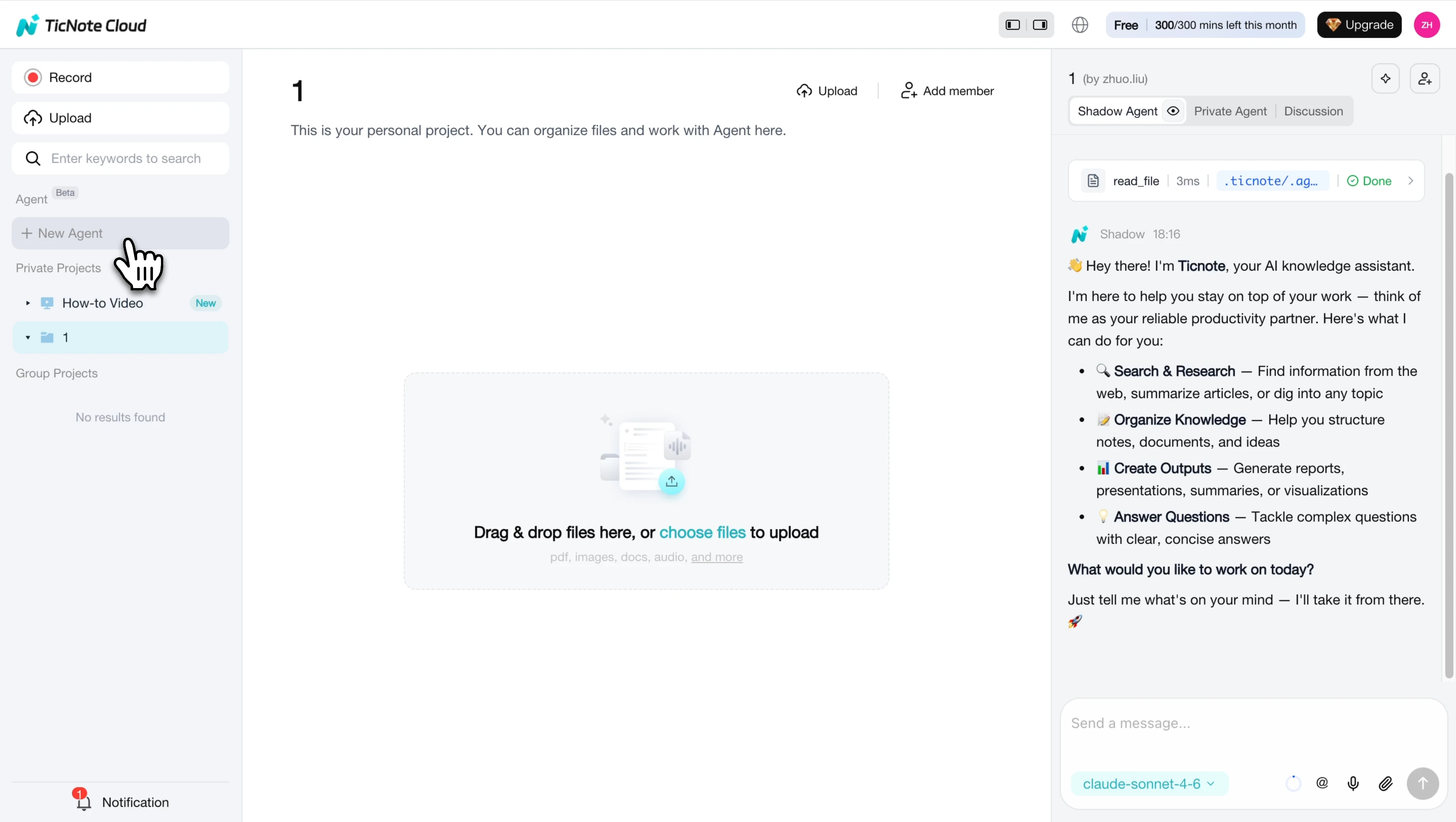Add a new agent on TicNote Cloud