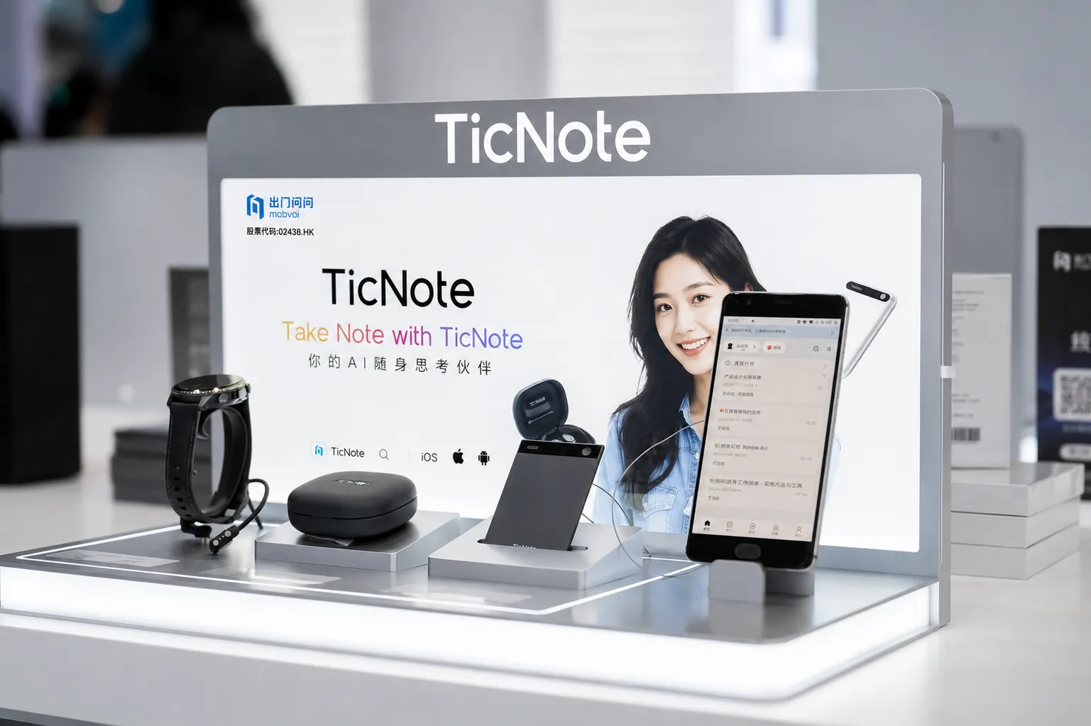 TicNote products: AI Voice Recorder, 4G Recording Pods,TicWatch