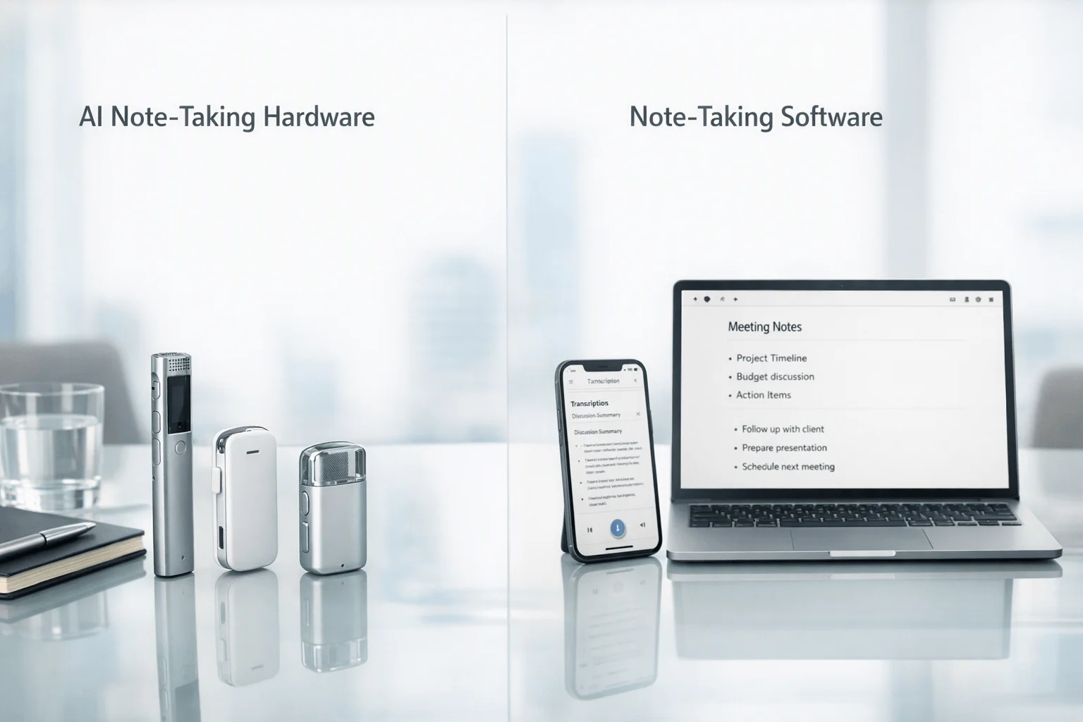 Best AI Note Takers for Business Meetings: Hardware vs Software Review