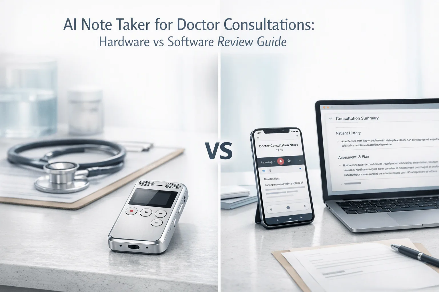 AI Note Taker for Doctor Consultations: Hardware vs Software Review Guide